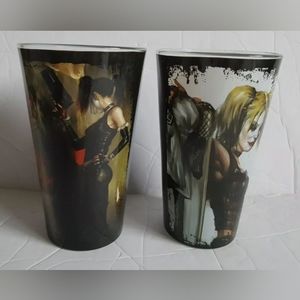 DC Comics Harley Quinn Set Of 2 Glass Drinking Glasses 16 Oz